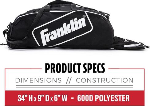 Franklin Sports Youth Baseball Bat Bag - Kids Teeball, Softball, Baseball Equipment Bag - Holds Bat, Helmet, Cleats and More in Saudi Arabia