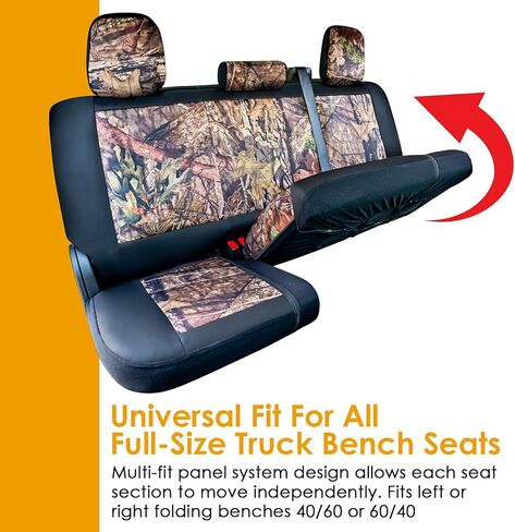 أغطية مقاعد LPI Truck Mossy Oak شديدة التحمل للمقاعد الأمامية؛ يناسب سيارات الدفع الرباعي أو الشاحنات بالحجم الكامل؛ يشتمل على جيوب تخزين أمامية وخلفية، ومنظم مدمج على طراز مولي؛ مقاس شبه مخصص؛ 2 قطعة in Kuwait
