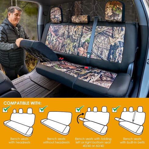 أغطية مقاعد LPI Truck Mossy Oak شديدة التحمل للمقاعد الأمامية؛ يناسب سيارات الدفع الرباعي أو الشاحنات بالحجم الكامل؛ يشتمل على جيوب تخزين أمامية وخلفية، ومنظم مدمج على طراز مولي؛ مقاس شبه مخصص؛ 2 قطعة in Kuwait