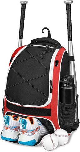 LARIPOP Youth Baseball Bag - Bat Backpack for Softball and T-ball Gear with Separate Shoe Compartment, Adult Softball Bag for Baseball Glove Helmet and Accessories with Large Compartment Fence Hooks in Kuwait