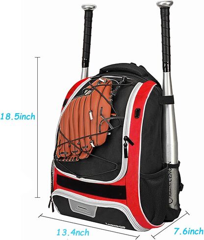 LARIPOP Youth Baseball Bag - Bat Backpack for Softball and T-ball Gear with Separate Shoe Compartment, Adult Softball Bag for Baseball Glove Helmet and Accessories with Large Compartment Fence Hooks in Kuwait