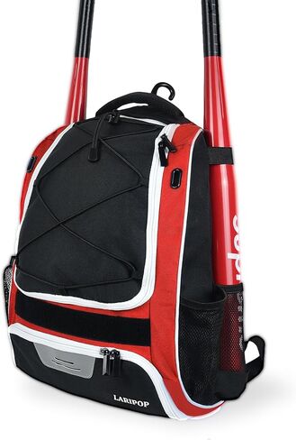 LARIPOP Youth Baseball Bag - Bat Backpack for Softball and T-ball Gear with Separate Shoe Compartment, Adult Softball Bag for Baseball Glove Helmet and Accessories with Large Compartment Fence Hooks in Kuwait