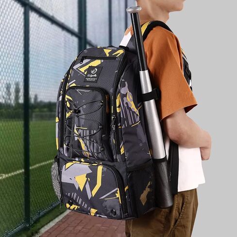 Sports Baseball&Softball Bat Bag For Youth｜Adults, Baseball Equipment Backpack Bag with Shoe Compartment,Fence Hook,Holds Bat, Helmet, Glove in Kuwait