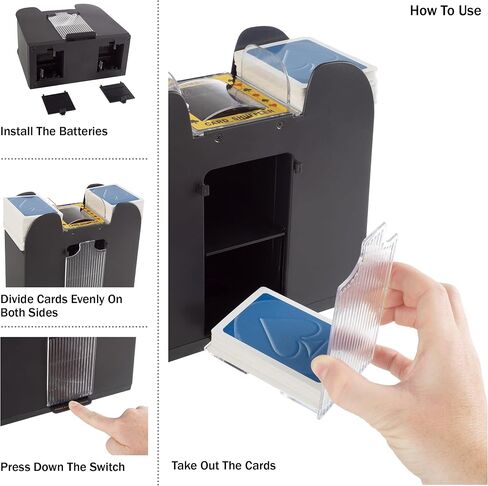 Automatic Card Shuffler - Battery-Operated 6-Deck Playing Card Dispenser - Game Night and Casino Accessories by Trademark Poker in Saudi Arabia