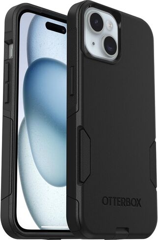 حافظة Otterbox iPhone 15 وiPhone 14 وiPhone 13 Commuter Series - سوداء، نحيفة ومتينة، مناسبة للجيب، مع حماية للمنافذ in Kuwait