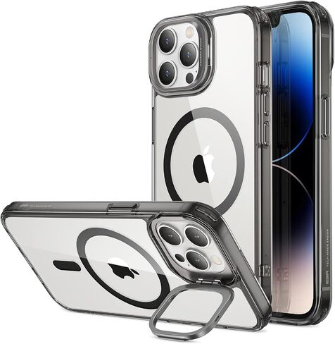 ESR for iPhone 15 Pro Max Case, Compatible with MagSafe, Military-Grade Protective Case, Built-in Stash Stand Phone Case, Scratch-Resistant Back Cover, Classic Series, Clear in Kuwait