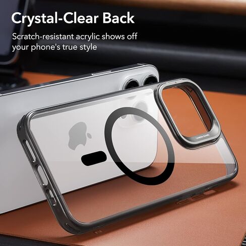 ESR for iPhone 15 Pro Max Case, Compatible with MagSafe, Military-Grade Protective Case, Built-in Stash Stand Phone Case, Scratch-Resistant Back Cover, Classic Series, Clear in Kuwait