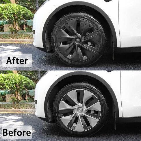 Limsas Tesla Model Y Wheel Cover Hubcap 19 Inch,Tesla Model Y Accessories, Matte Black Wheel Cover HubCaps Compatible with Tesla Model Y 2021-2023,Hubcaps with Four Logos,Set of 4 in Saudi Arabia