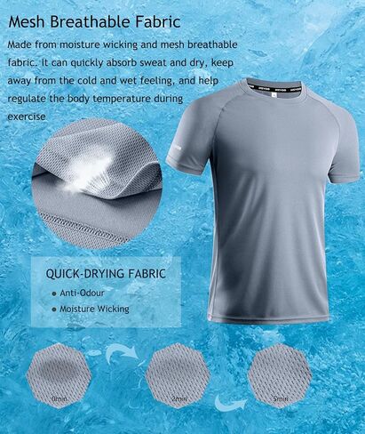Holure Men's Mesh Quick-Dry Short Sleeve Workout T-Shirt in Kuwait