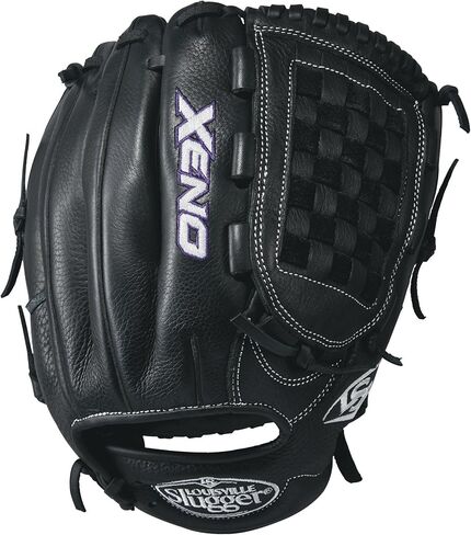 قفازات Louisville Slugger Xeno Softball، اليد اليمنى، 12 بوصة، أسود/أبيض in Saudi Arabia
