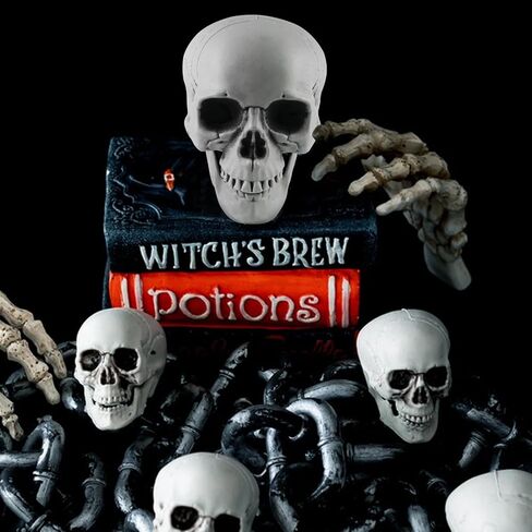 رأس جمجمة كبير لديكور الهالوين، رأس هيكل عظمي بشري، ديكور جمجمة بلاستيكي 1:1، نموذج طبق الأصل لعظم الرأس، نموذج رأس بشري واقعي لحفلات الهالوين، ديكور منزلي، مقبرة مخيف، 7.9 × 5.9 بوصة in Kuwait