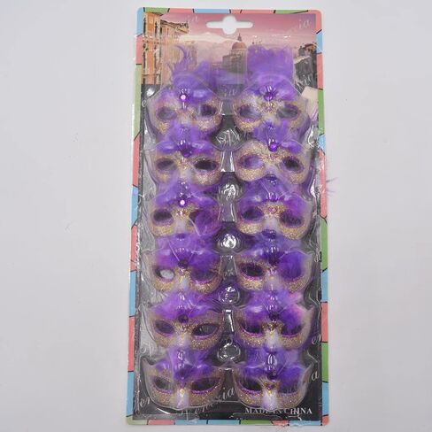 Mini Masquerade Mask Party Decorations - Yiseng 12pcs Pack Luxury Feather Mardi Gras Small Venetian Mask Decor Party Favors in Saudi Arabia
