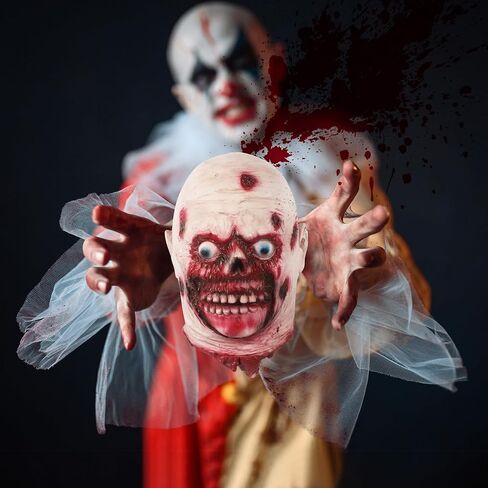 دعائم تزيين الهالوين، رأس مقطوعة مخيفة معلقة بالحجم الطبيعي، رأس زومبي من اللاتكس الدموي للمنزل المسكون، ديكور حفلات الهالوين in Kuwait