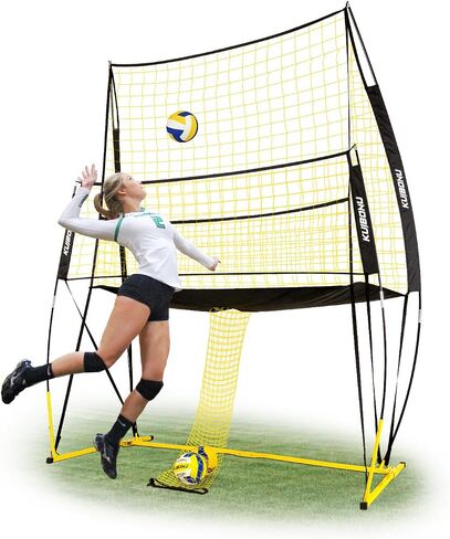 Volleyball Training Net System 11 x 8 ft - Adjustable Heights Volleyball Practice Net Station | Portable Roller Bag and Volleyball Kits Included | Perfect for Team or Solo Training in Saudi Arabia