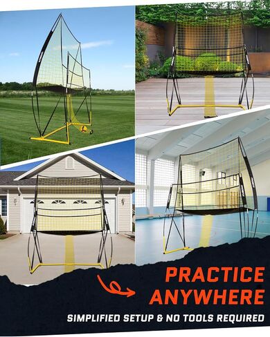Volleyball Training Net System 11 x 8 ft - Adjustable Heights Volleyball Practice Net Station | Portable Roller Bag and Volleyball Kits Included | Perfect for Team or Solo Training in Saudi Arabia
