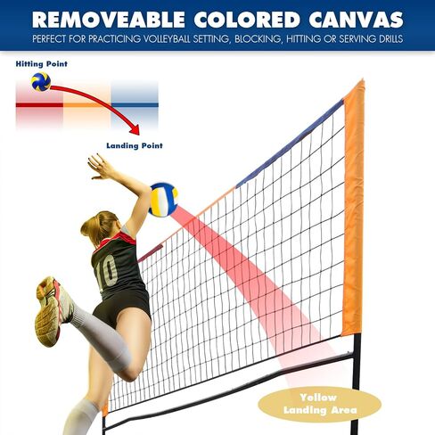 محطة شبكة تدريب الكرة الطائرة، مجموعة شبكة تدريب الكرة الطائرة القائمة بذاتها مع إرجاع الكرة، التقاط التمرير، حاجز رباعي ونظام المنطقة، تدريبات الضرب والتقديم، مثالية للتدريب الجماعي أو الفردي in Kuwait