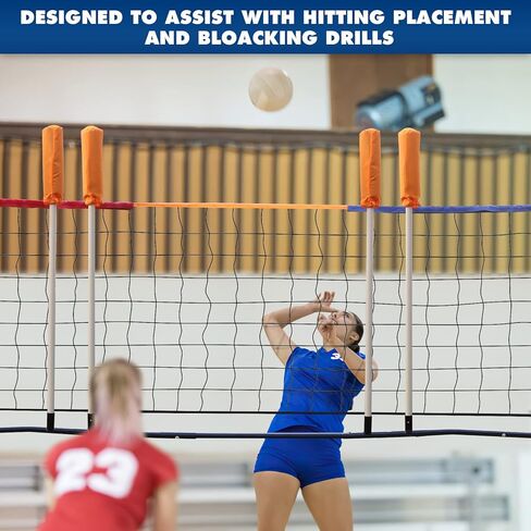 محطة شبكة تدريب الكرة الطائرة، مجموعة شبكة تدريب الكرة الطائرة القائمة بذاتها مع إرجاع الكرة، التقاط التمرير، حاجز رباعي ونظام المنطقة، تدريبات الضرب والتقديم، مثالية للتدريب الجماعي أو الفردي in Kuwait