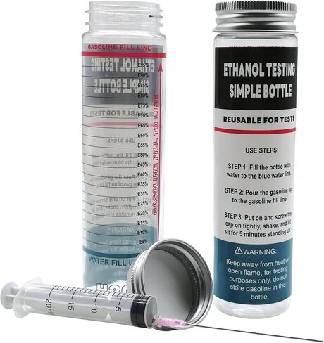 E85 Tester Kit, Reusable Ethanol Test Kit, Wide Mouth Fuel Test Bottle, Gasoline Super Content Tester Include Oil Syringe (2 Pack) in Saudi Arabia