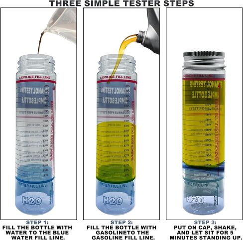 E85 Tester Kit, Reusable Ethanol Test Kit, Wide Mouth Fuel Test Bottle, Gasoline Super Content Tester Include Oil Syringe (2 Pack) in Saudi Arabia
