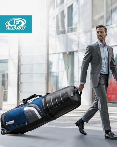 حقائب سفر Findway Golf لشركات الطيران ذات العجلات وحافظة صلبة من ABS، تحمي الأندية الخاصة بك، قماش أكسفورد مقاوم للماء 1680D وعجلات خزان كبيرة الحجم، خفيفة الوزن وسهلة المناورة in Kuwait
