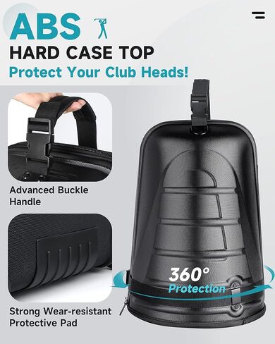 حقائب سفر Findway Golf لشركات الطيران ذات العجلات وحافظة صلبة من ABS، تحمي الأندية الخاصة بك، قماش أكسفورد مقاوم للماء 1680D وعجلات خزان كبيرة الحجم، خفيفة الوزن وسهلة المناورة in Kuwait