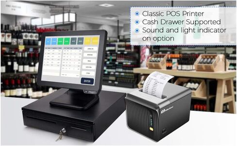 Thermal Receipt Printer 80mm POS Portable Restaurant Kitchen Printer with USB Serial Ethernet LAN for Mac Windows Support Cash Drawer in Kuwait