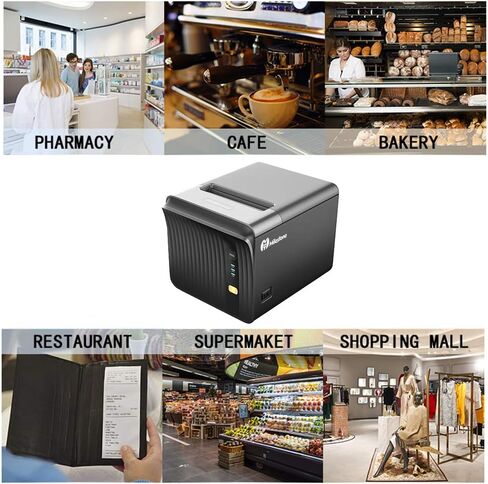 Thermal Receipt Printer 80mm POS Portable Restaurant Kitchen Printer with USB Serial Ethernet LAN for Mac Windows Support Cash Drawer in Kuwait