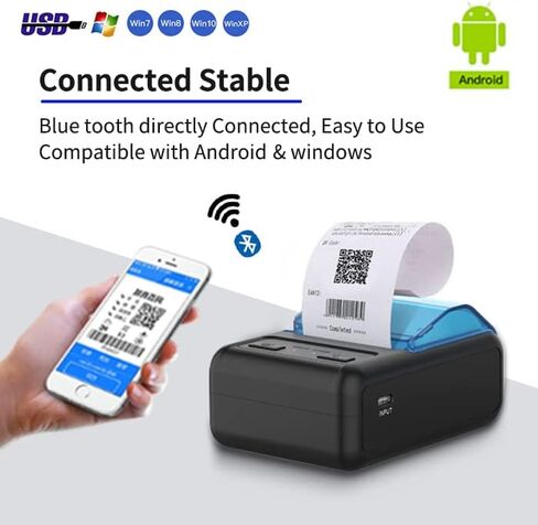 Meihengtong Bluetooth Receipt Printer Thermal Portable Wireless POS Printer for Small Business 58mm Mini Mobile Ticket Printer for Android & Windows in Kuwait