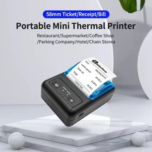 Meihengtong Bluetooth Receipt Printer Thermal Portable Wireless POS Printer for Small Business 58mm Mini Mobile Ticket Printer for Android & Windows in Kuwait