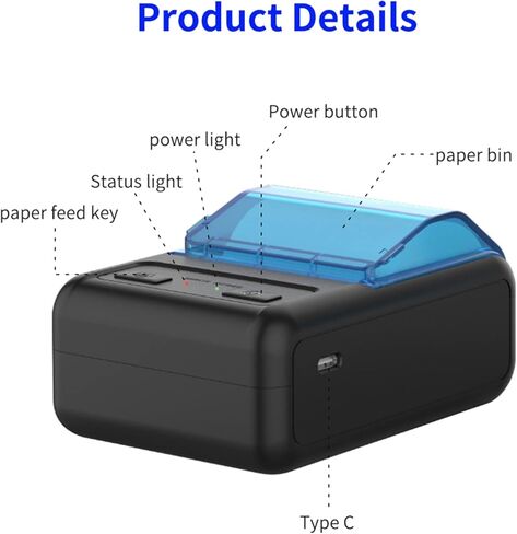 Meihengtong Bluetooth Receipt Printer Thermal Portable Wireless POS Printer for Small Business 58mm Mini Mobile Ticket Printer for Android & Windows in Kuwait