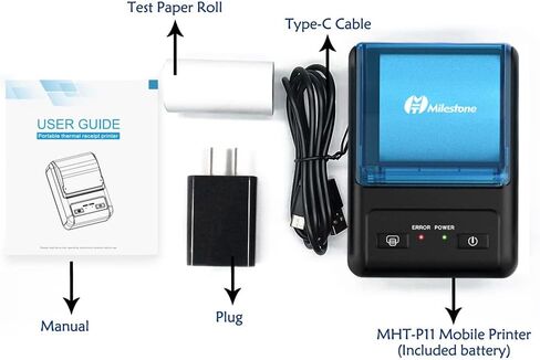 Meihengtong Bluetooth Receipt Printer Thermal Portable Wireless POS Printer for Small Business 58mm Mini Mobile Ticket Printer for Android & Windows in Kuwait