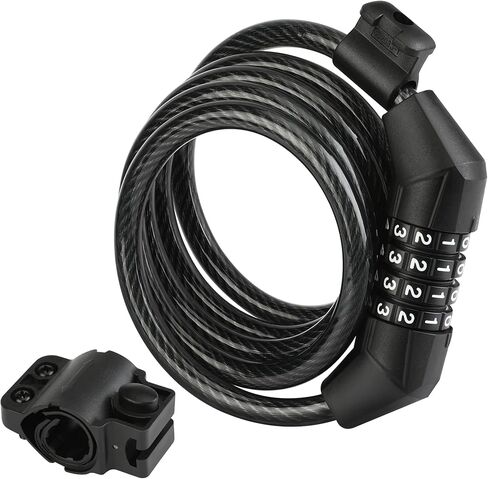 كابل قفل الدراجة ValueMax 4FT، رموز مجموعة قابلة لإعادة الضبط مكونة من 4 أرقام، مع دعامة تثبيت آمنة، للدراجة/السكوتر/الباب الزجاجي in Kuwait