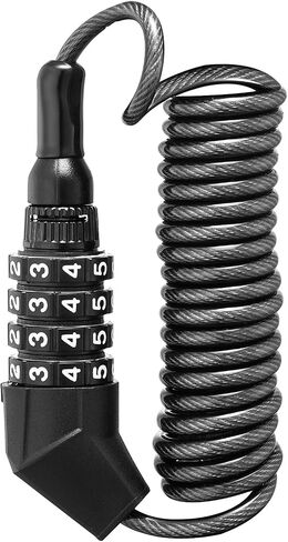 ROCKBROS Motorcycle Helmet Lock Bike Cable Lock Lightweight Bike Lock Combination Small Bicycle Lock Resettable Bike Wheel Lock for Strollers, Luggage in Saudi Arabia