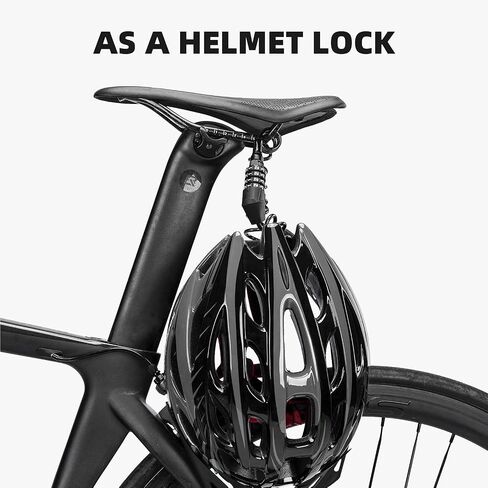 ROCKBROS Motorcycle Helmet Lock Bike Cable Lock Lightweight Bike Lock Combination Small Bicycle Lock Resettable Bike Wheel Lock for Strollers, Luggage in Saudi Arabia