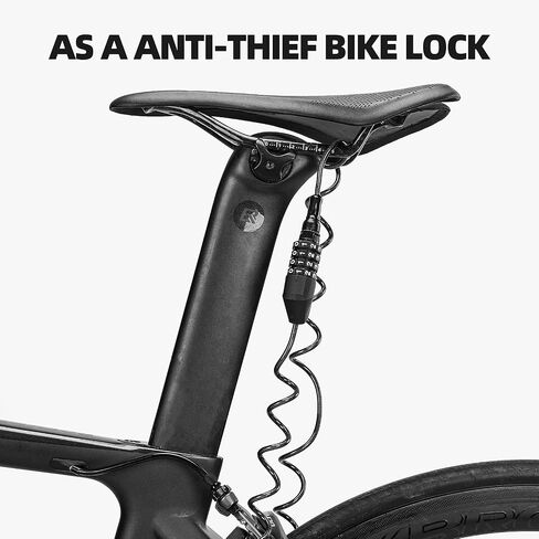 ROCKBROS Motorcycle Helmet Lock Bike Cable Lock Lightweight Bike Lock Combination Small Bicycle Lock Resettable Bike Wheel Lock for Strollers, Luggage in Saudi Arabia