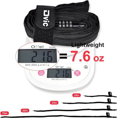 أقفال الدراجة DVIC شديدة التحمل ومضادة للسرقة من الألياف الخفيفة للغاية حاصلة على براءة اختراع كورية، كابل أمان للدراجات 39.4 بوصة (100 سم) in Kuwait