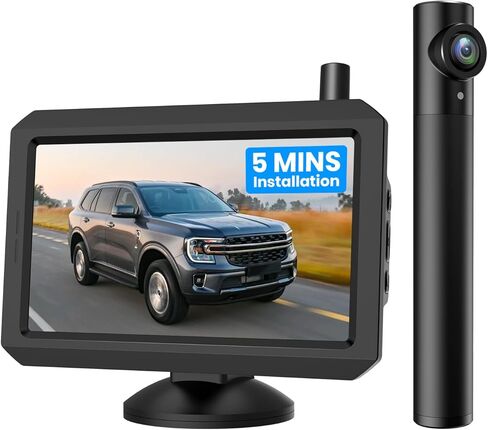 كاميرا احتياطية لاسلكية AUTO-VOX TW1 مع شاشة 5 بوصات، تركيب لمدة 5 دقائق بدون أسلاك ولا حفر، نظام قابل لإعادة الشحن، كاميرا مزدوجة IP68 مقاومة للماء أنظمة الكاميرا الاحتياطية للشاحنات والسيارات وسيارات الدفع الرباعي والشاحنات الصغيرة. in Kuwait