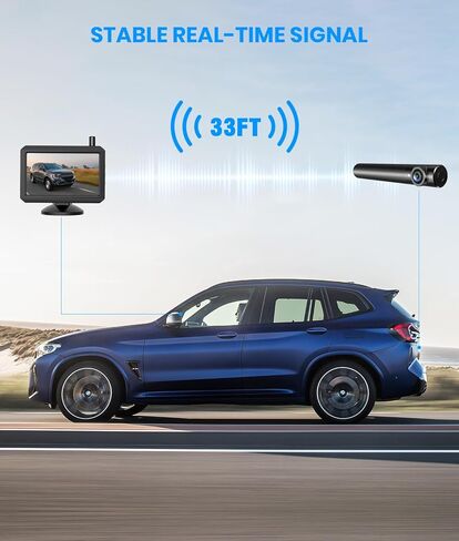 كاميرا احتياطية لاسلكية AUTO-VOX TW1 مع شاشة 5 بوصات، تركيب لمدة 5 دقائق بدون أسلاك ولا حفر، نظام قابل لإعادة الشحن، كاميرا مزدوجة IP68 مقاومة للماء أنظمة الكاميرا الاحتياطية للشاحنات والسيارات وسيارات الدفع الرباعي والشاحنات الصغيرة. in Kuwait