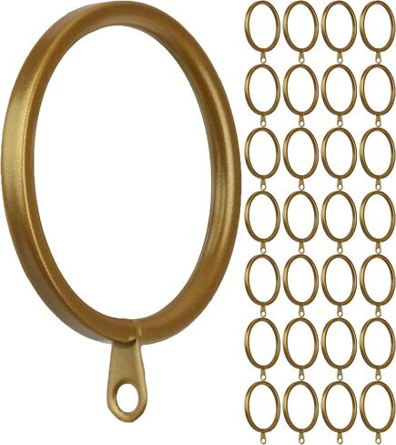 Meriville 14 pcs 2-Inch Inner Diameter Metal Flat Curtain Rings with Eyelets (Set of 14 Circle Eyelet, Oil-Rubbed Bronze) in Saudi Arabia