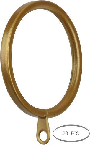 Meriville 14 pcs 2-Inch Inner Diameter Metal Flat Curtain Rings with Eyelets (Set of 14 Circle Eyelet, Oil-Rubbed Bronze) in Saudi Arabia
