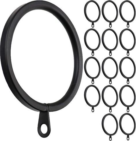 Meriville 14 pcs 2-Inch Inner Diameter Metal Flat Curtain Rings with Eyelets (Set of 14 Circle Eyelet, Oil-Rubbed Bronze) in Saudi Arabia