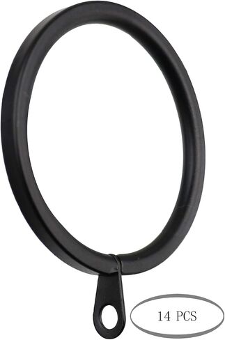 Meriville 14 pcs 2-Inch Inner Diameter Metal Flat Curtain Rings with Eyelets (Set of 14 Circle Eyelet, Oil-Rubbed Bronze) in Saudi Arabia