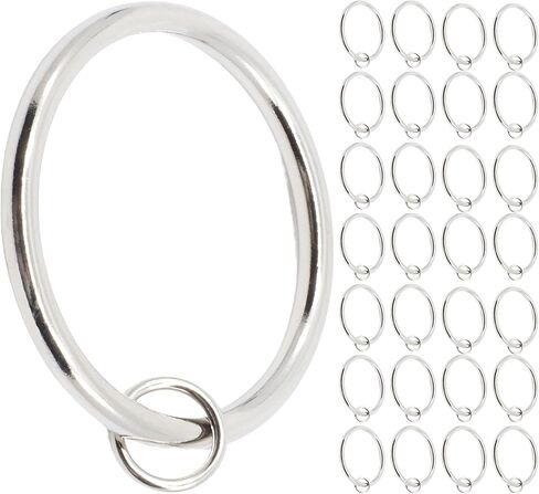 Meriville 14 pcs 2-Inch Inner Diameter Metal Flat Curtain Rings with Eyelets (Set of 14 Circle Eyelet, Oil-Rubbed Bronze) in Saudi Arabia