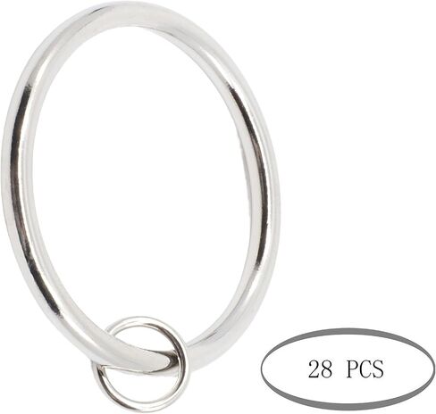 Meriville 14 pcs 2-Inch Inner Diameter Metal Flat Curtain Rings with Eyelets (Set of 14 Circle Eyelet, Oil-Rubbed Bronze) in Saudi Arabia