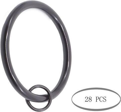 Meriville 14 pcs 2-Inch Inner Diameter Metal Flat Curtain Rings with Eyelets (Set of 14 Circle Eyelet, Oil-Rubbed Bronze) in Saudi Arabia