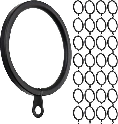 Meriville 14 pcs 2-Inch Inner Diameter Metal Flat Curtain Rings with Eyelets (Set of 14 Circle Eyelet, Oil-Rubbed Bronze) in Saudi Arabia
