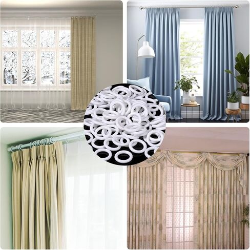 100Pieces Clear Roman Blind Curtain Rings, O-Rings Plastic Rings for Roman Shades,Clear Roman Blind Curtain Rings Cafe Curtain Rings Clear Plastic O Rings Roman Shade Hardware for DIY Blinds,Curtains in Saudi Arabia