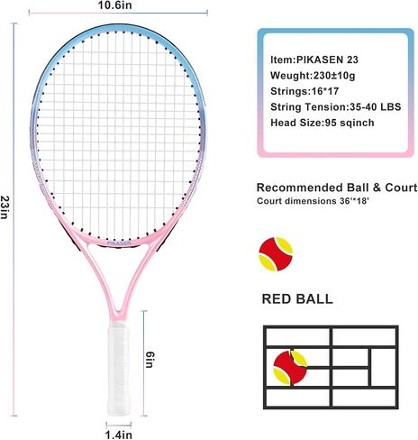 17"-25" Kids Tennis Racket Best Starter Kit for Kids Age 9 and Under with Shoulder Strap Bag Toddler Tennis Raquet in Kuwait
