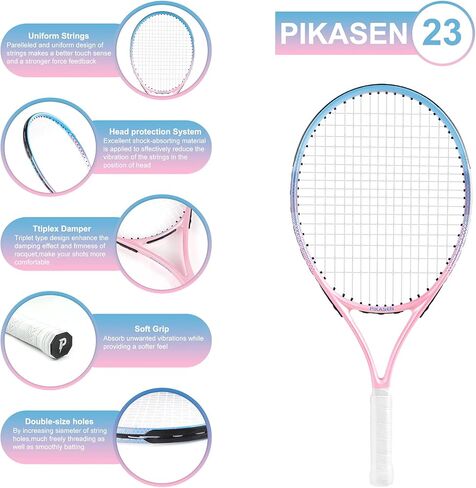 17"-25" Kids Tennis Racket Best Starter Kit for Kids Age 9 and Under with Shoulder Strap Bag Toddler Tennis Raquet in Kuwait