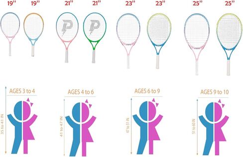 17"-25" Kids Tennis Racket Best Starter Kit for Kids Age 9 and Under with Shoulder Strap Bag Toddler Tennis Raquet in Kuwait